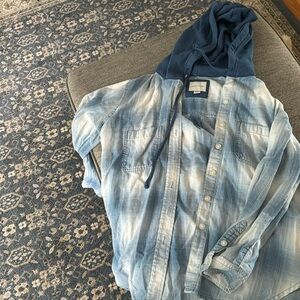 Long sleeve hoodie flannel